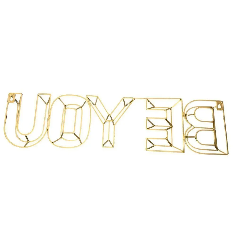 BE YOU Gold Metal Inspo Decor